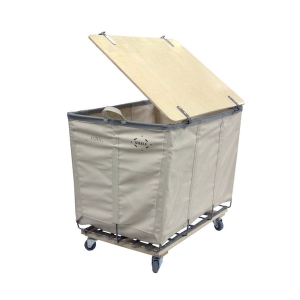 6BU Permanent Truck Natural Canvas W/Grey Vinyl, 5in Casters, Lockable Wood Cover, Snap&Chain